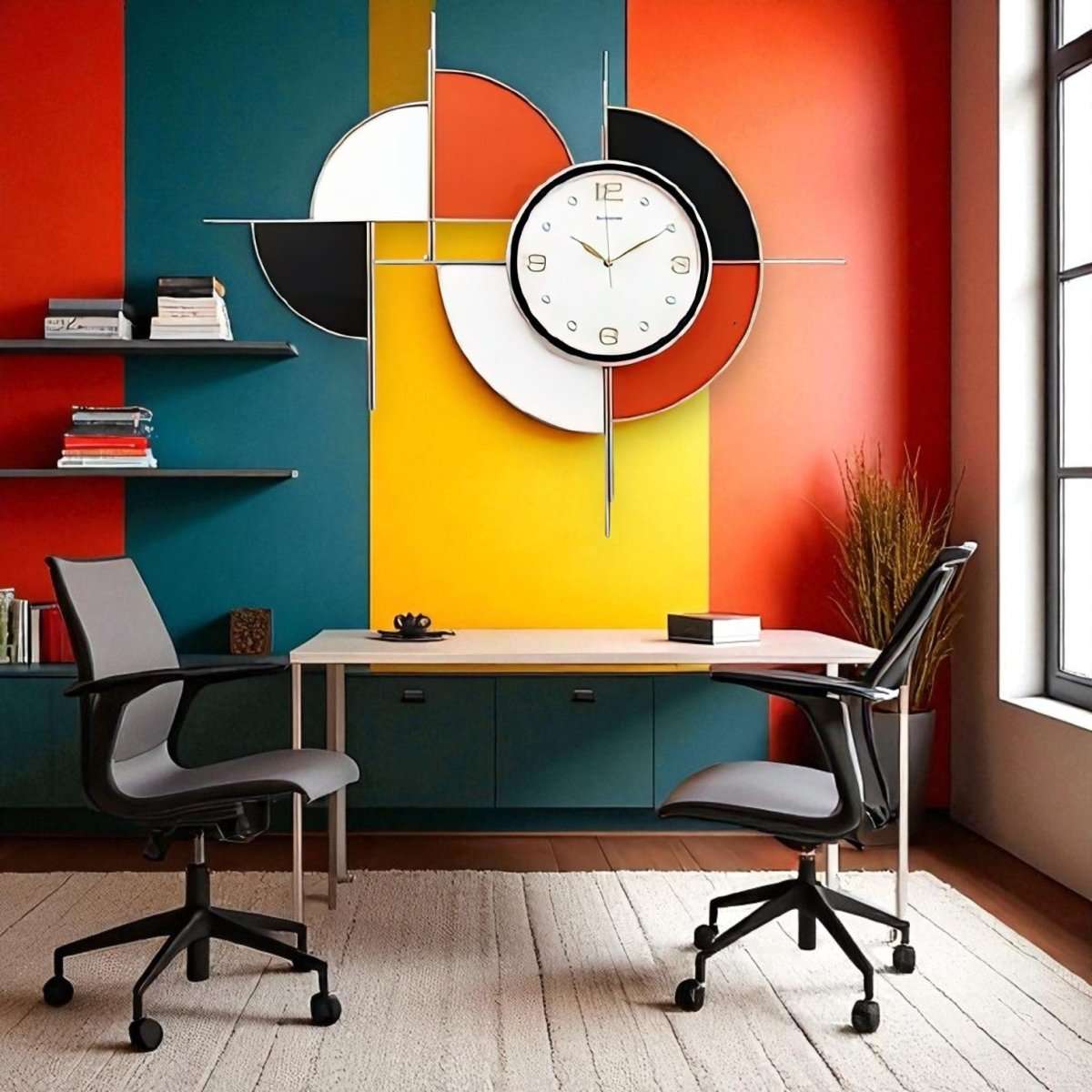 The GeoFusion Wall Art Clock (38 x 32 Inches)