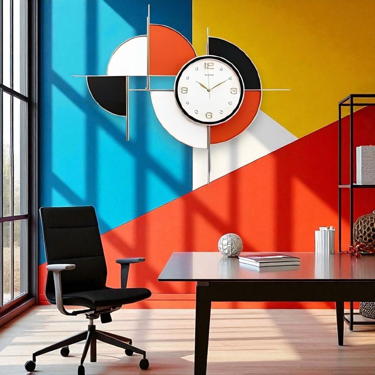 The GeoFusion Wall Art Clock (38 x 32 Inches)