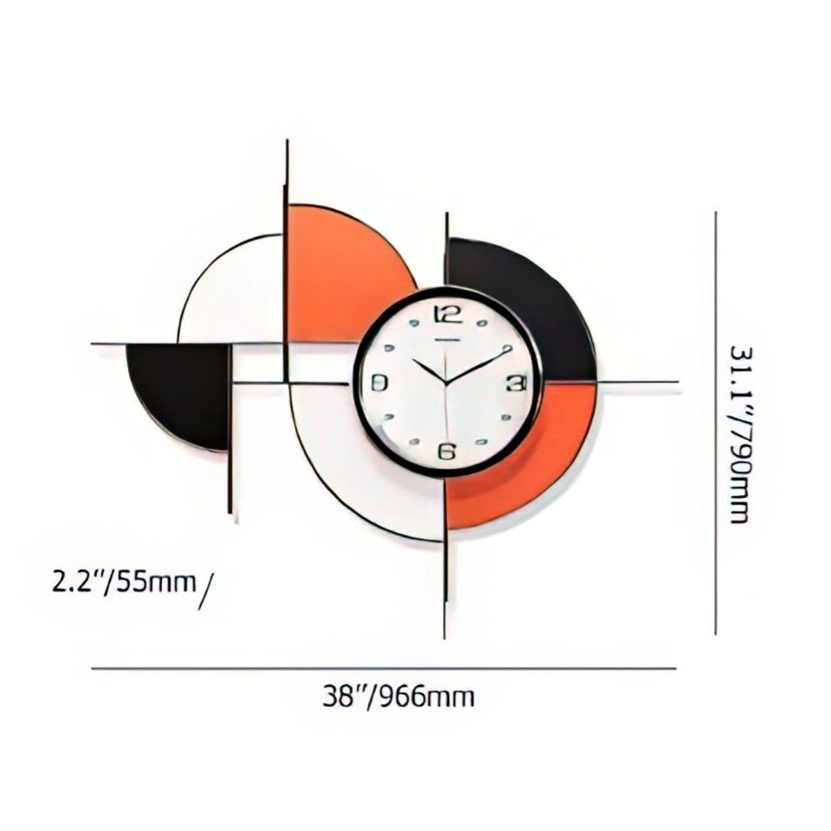 The GeoFusion Wall Art Clock (38 x 32 Inches)