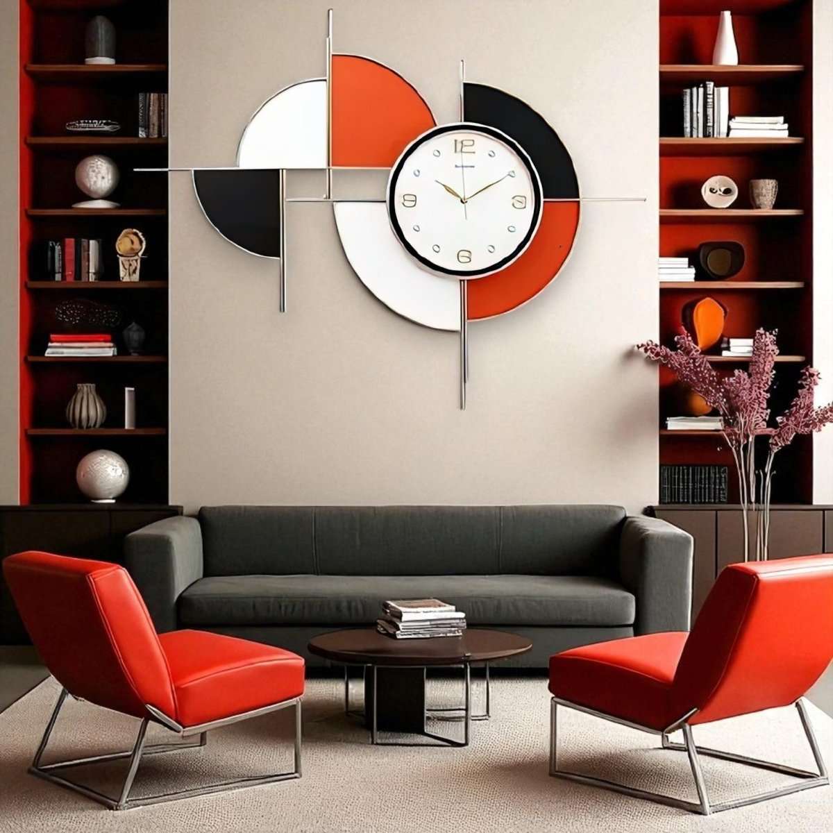 The GeoFusion Wall Art Clock (38 x 32 Inches)