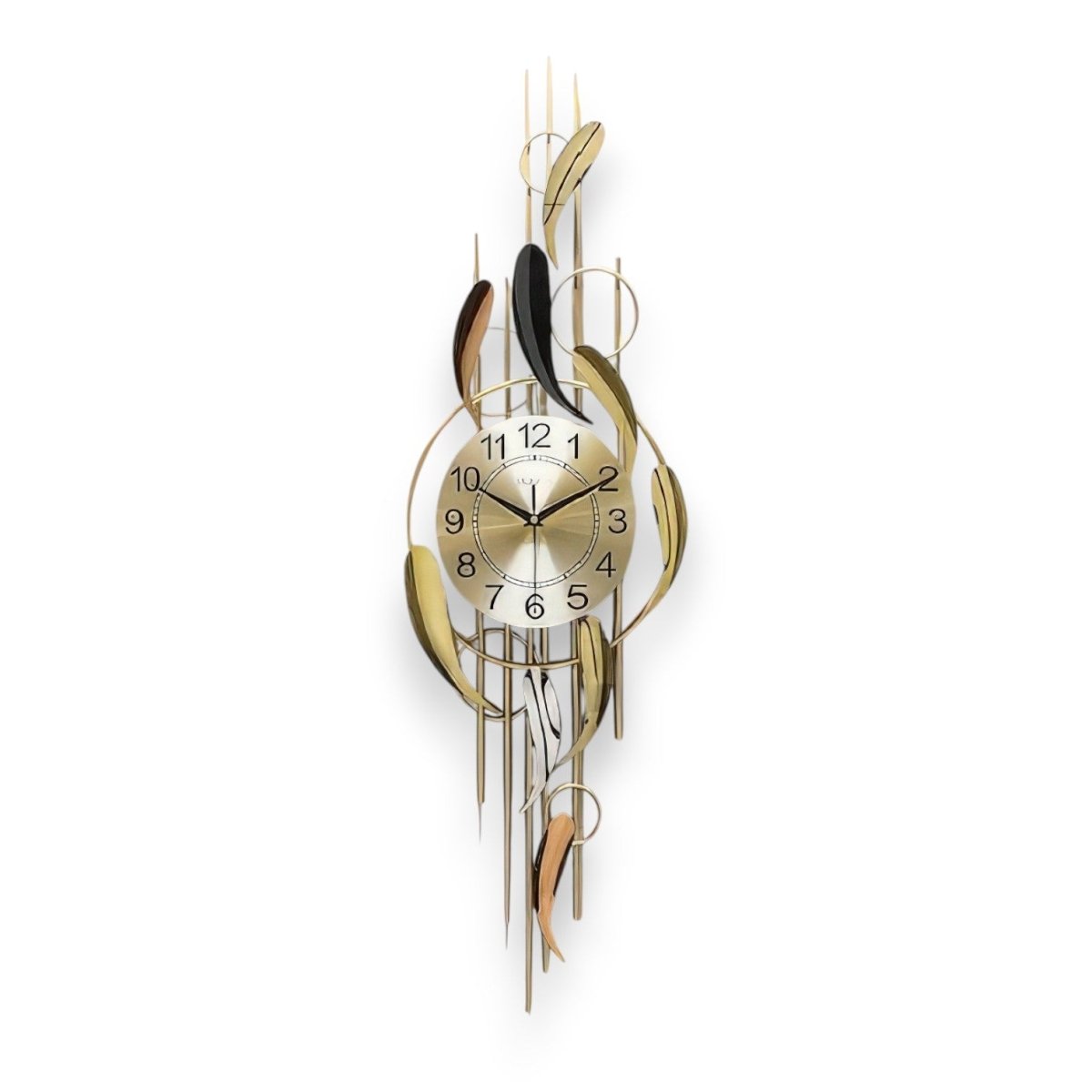 The Gilded Feather Clock (36.2 x 11 Inches)