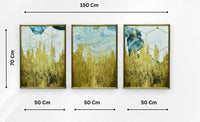 Thumbnail for The Gilded Strata Crystal Glass Painting Set of 3 (150 x 70 Cm)