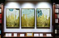 Thumbnail for The Gilded Strata Crystal Glass Painting Set of 3 (150 x 70 Cm)