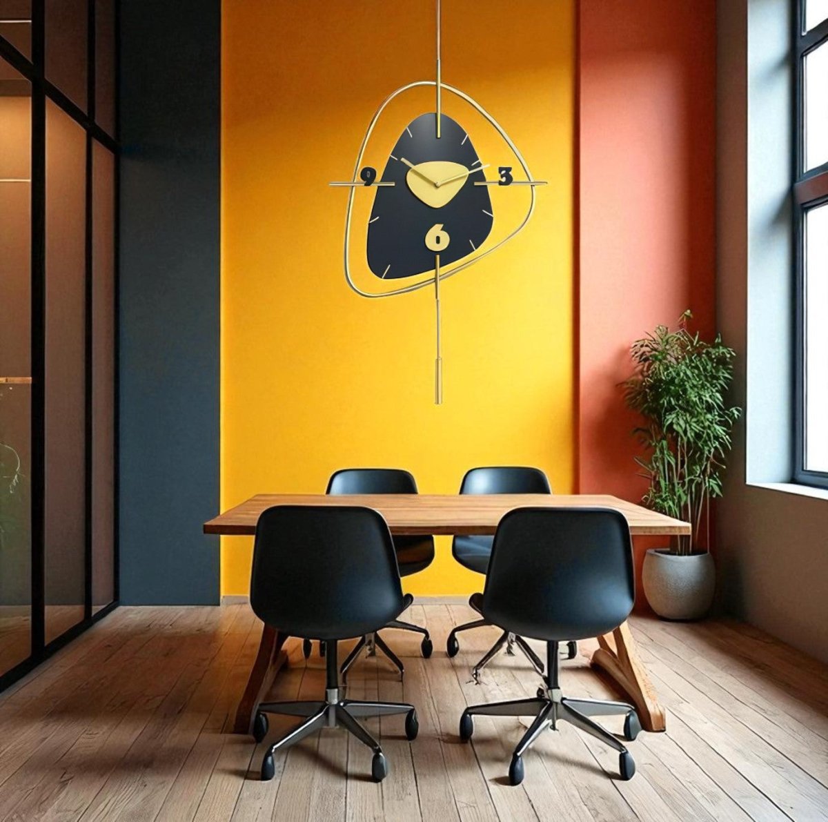 The Golden Abstraction Pendulum (25.1 x 16.5 Inches)