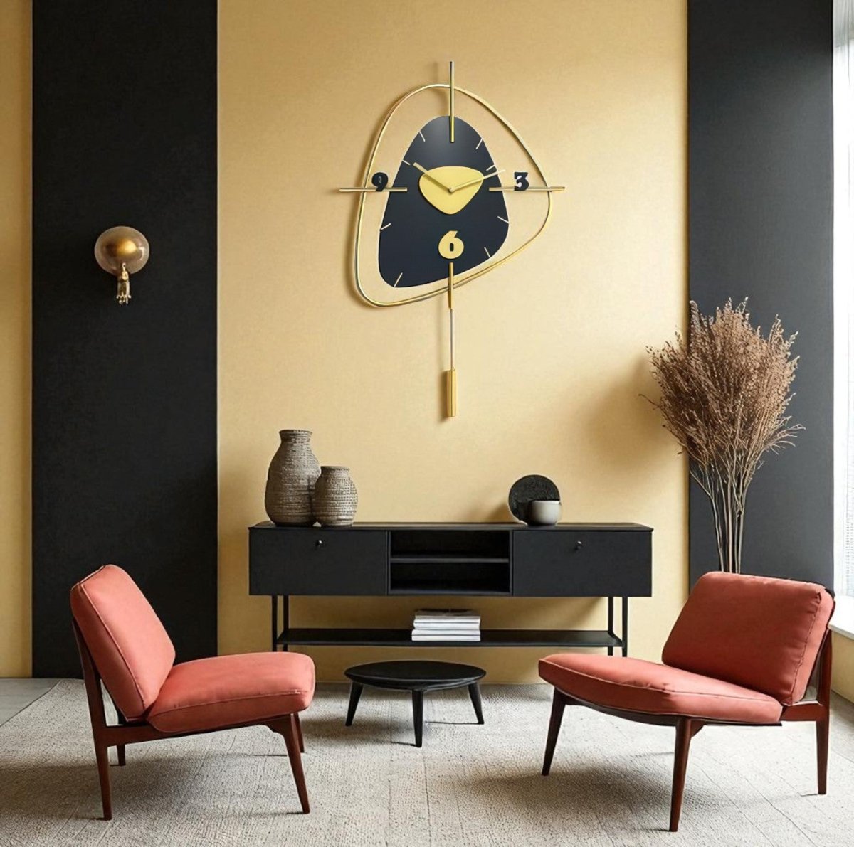 The Golden Abstraction Pendulum (25.1 x 16.5 Inches)