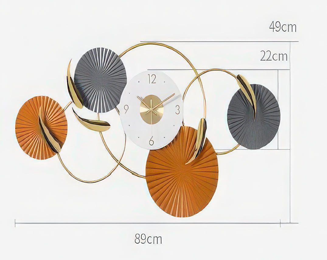 The Golden Fan Serenade Decorative Timepiece (35 x 19.2 Inches)