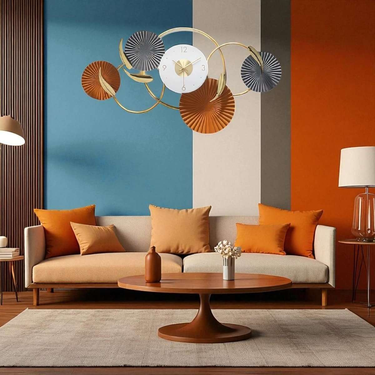 The Golden Fan Serenade Decorative Timepiece (35 x 19.2 Inches)