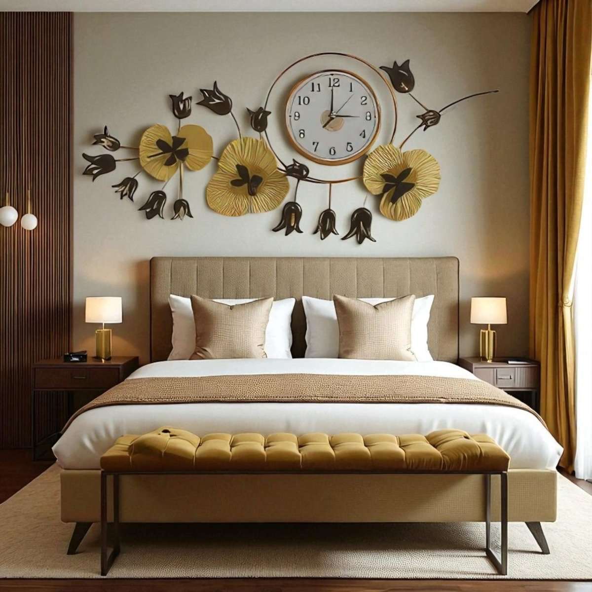 The Golden Pansy Timepiece (42 x 19 Inches)