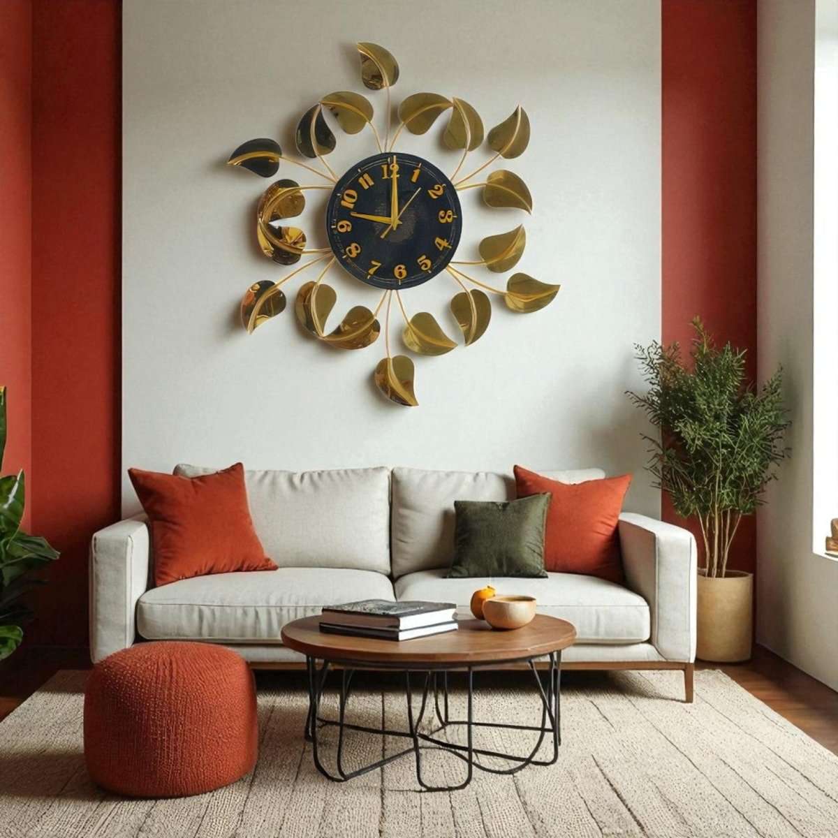 The Golden Sprout Timepiece (25 x 25 Inches)