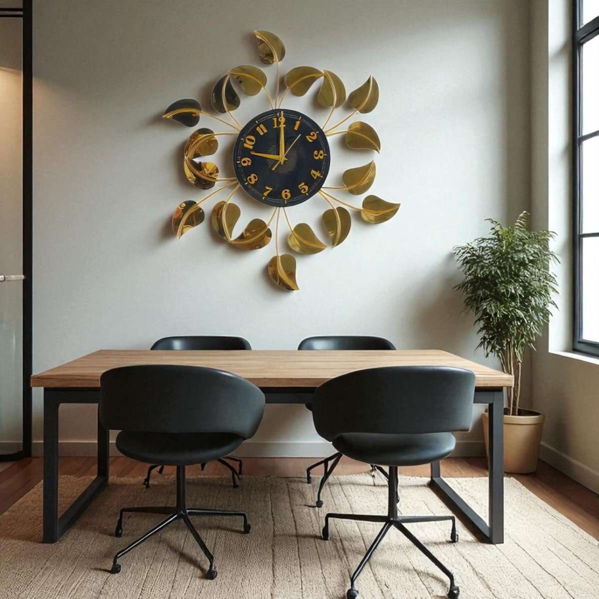 The Golden Sprout Timepiece (25 x 25 Inches)