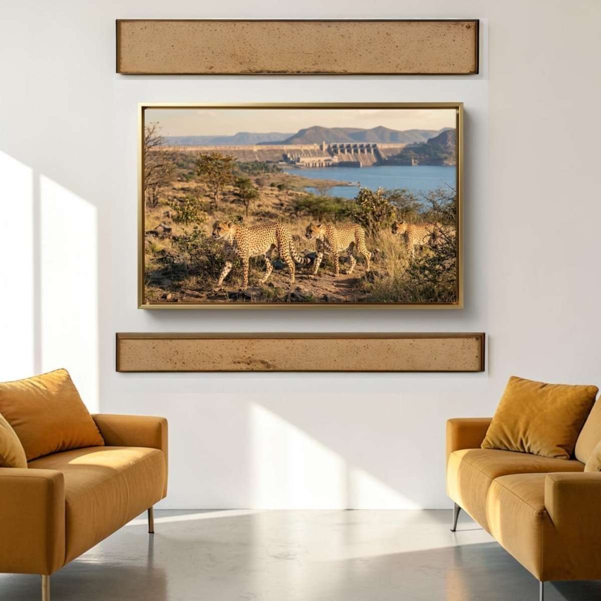 The Golden Trio: The Cheetah Trail (36 x 24 Inches)