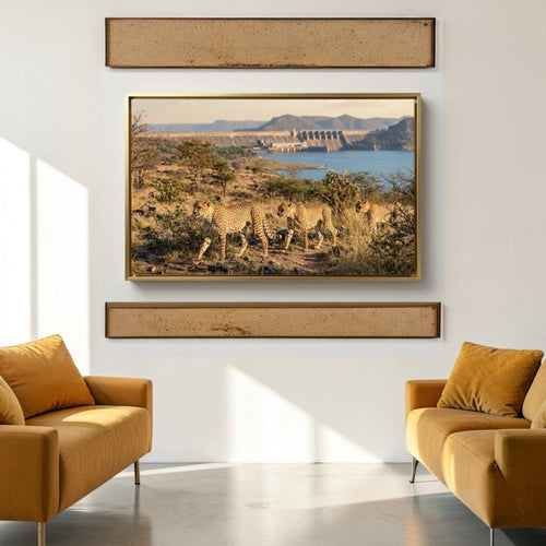 The Golden Trio: The Cheetah Trail (36 x 24 Inches)