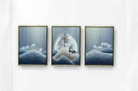 Thumbnail for The Hillside Harmony Crystal Glass Painting Set of 3 (150 x 70 Cm)