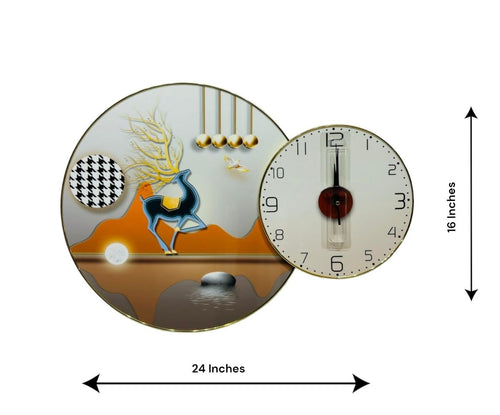 The Island Time Abstract Deer Wall Clock (24 x 16 Inches)