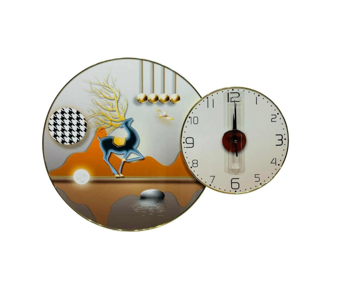 The Island Time Abstract Deer Wall Clock (24 x 16 Inches)