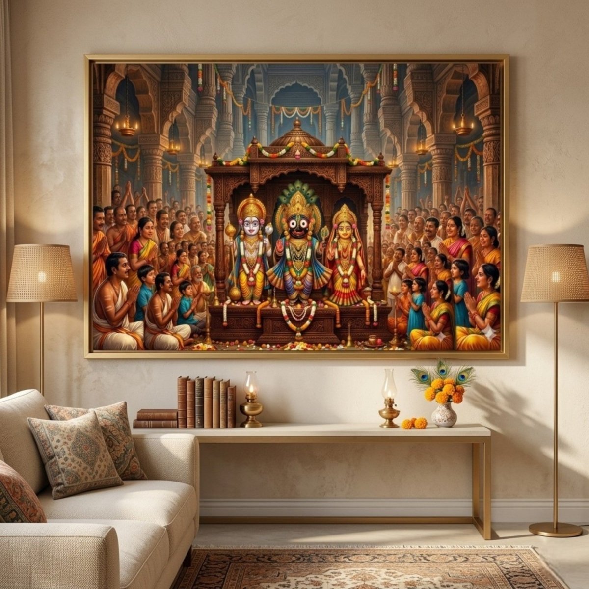 The Lord of the Universe: Divine Darshan: The Jagannath Puri Mahotsav (36 x 24 Inches)