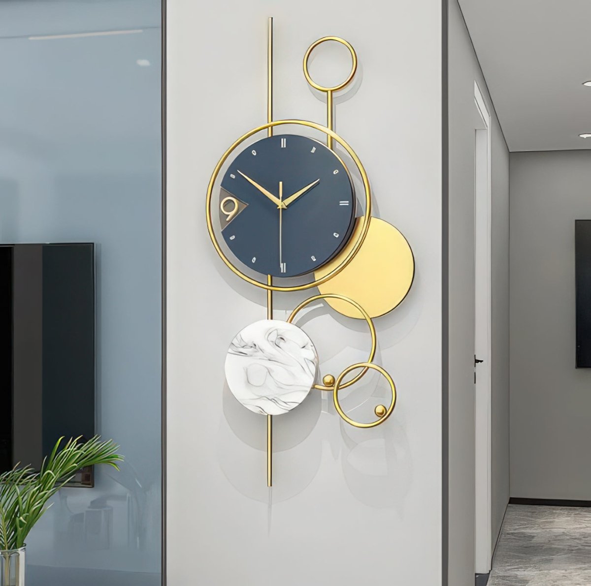 The Marbled Eclipse Timepiece (30 x 15 Inches)