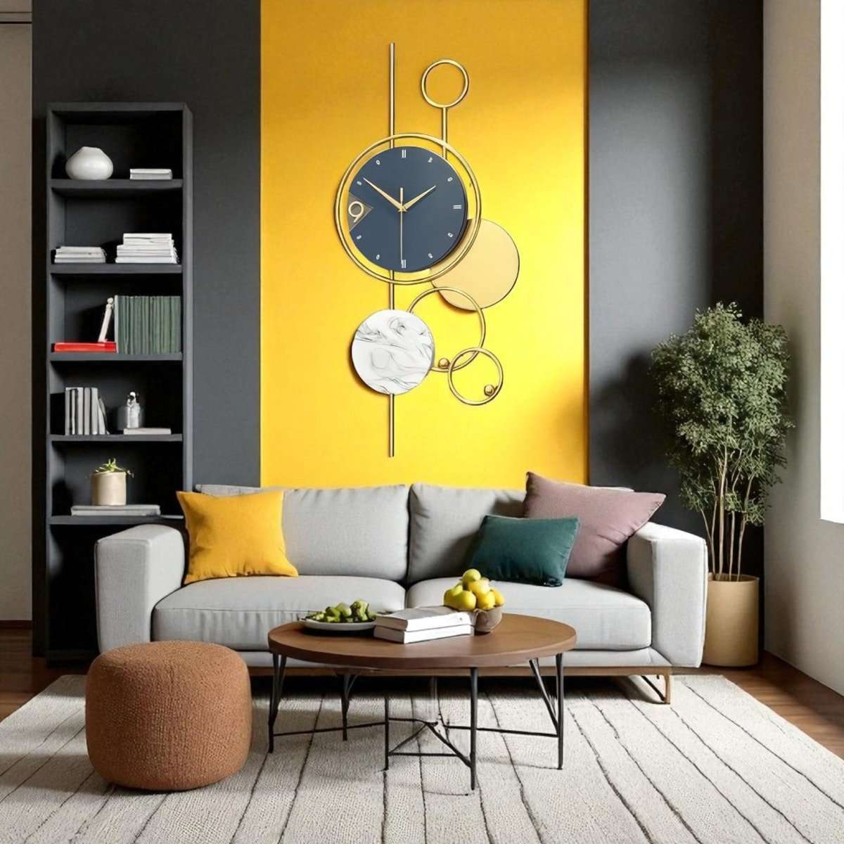 The Marbled Eclipse Timepiece (30 x 15 Inches)