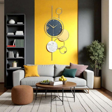 The Marbled Eclipse Timepiece (30 x 15 Inches)