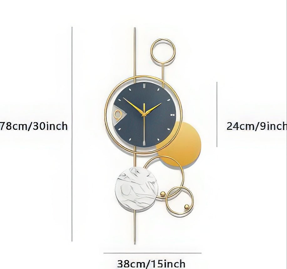The Marbled Eclipse Timepiece (30 x 15 Inches)