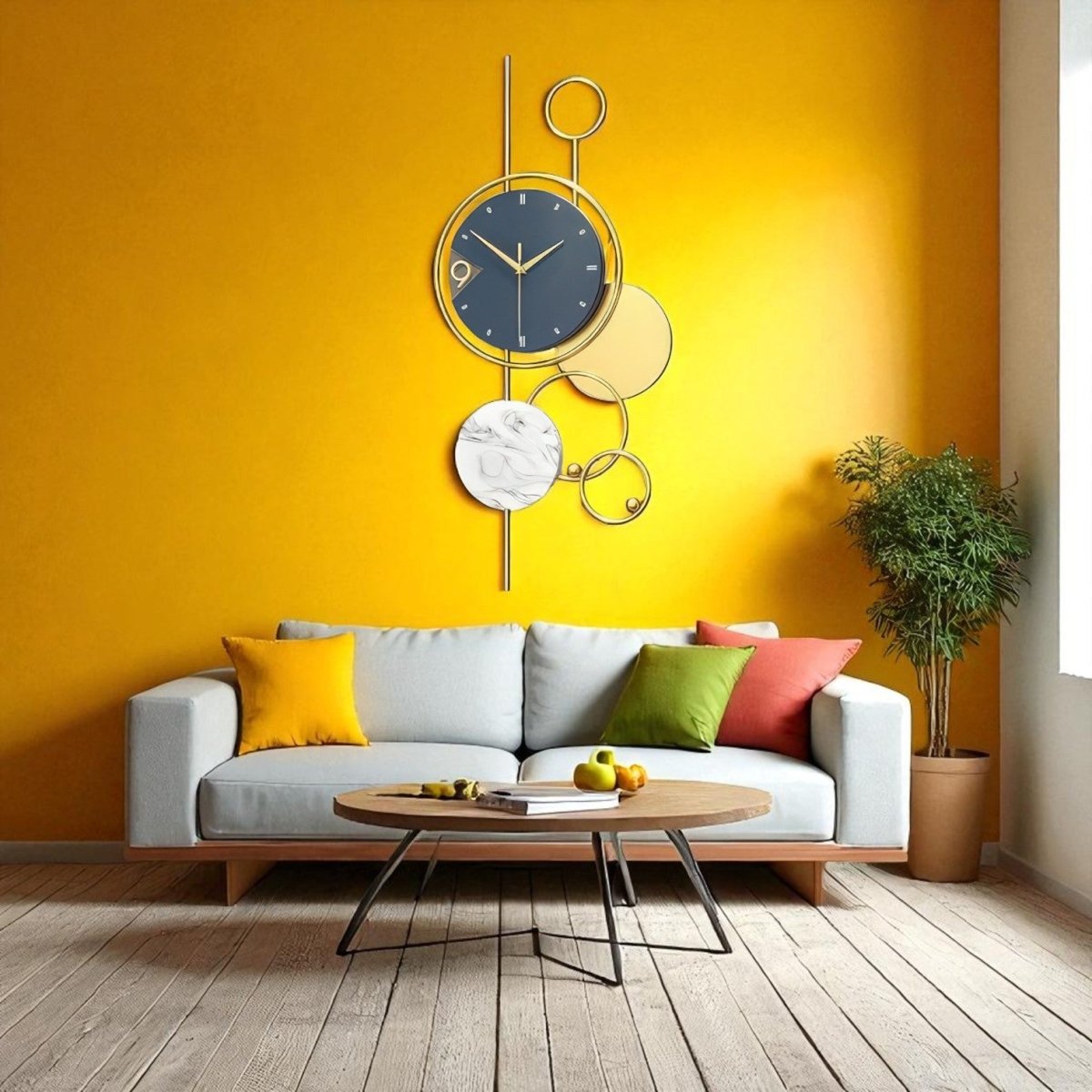 The Marbled Eclipse Timepiece (30 x 15 Inches)