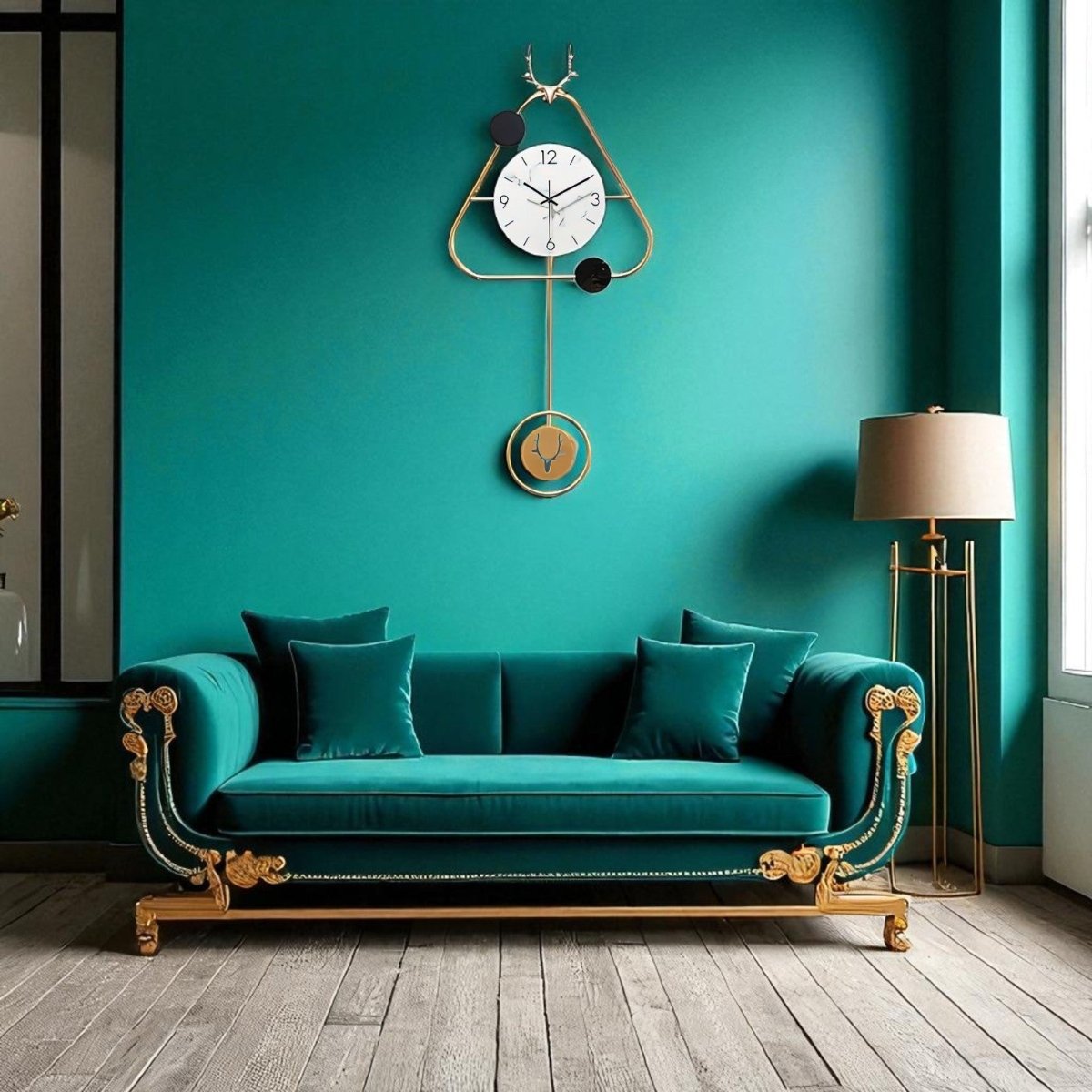 The Marbled Majesty Wall Art Clock (34 x 15 Inches)