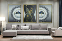 Thumbnail for The Metamorphosis Butterfly Crystal Glass Painting Set of 3 (150 x 70 Cm)