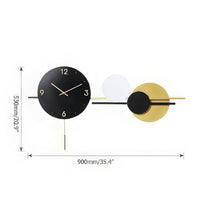 Thumbnail for The Minimalist Duality Geometric Wall Clock (35.4 x 20.9 Inches)