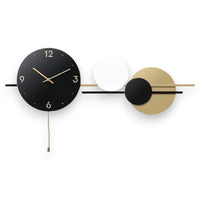 Thumbnail for The Minimalist Duality Geometric Wall Clock (35.4 x 20.9 Inches)