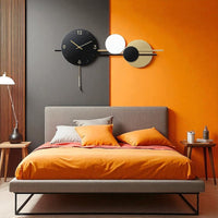 Thumbnail for The Minimalist Duality Geometric Wall Clock (35.4 x 20.9 Inches)