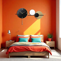 Thumbnail for The Minimalist Duality Geometric Wall Clock (35.4 x 20.9 Inches)