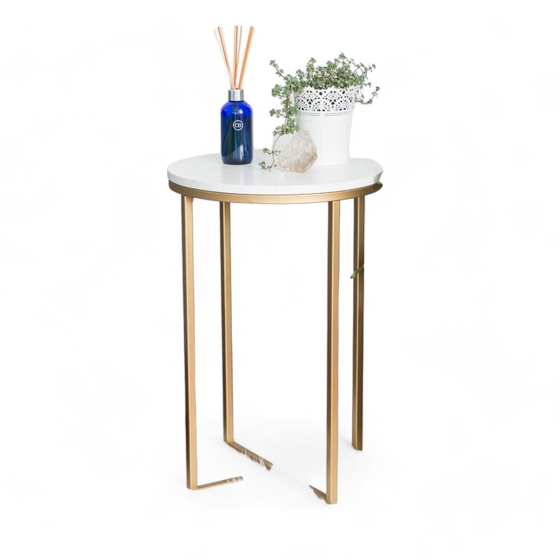 The Moonbeam Round End Side Table for Sofa