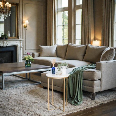 The Moonbeam Round End Side Table for Sofa