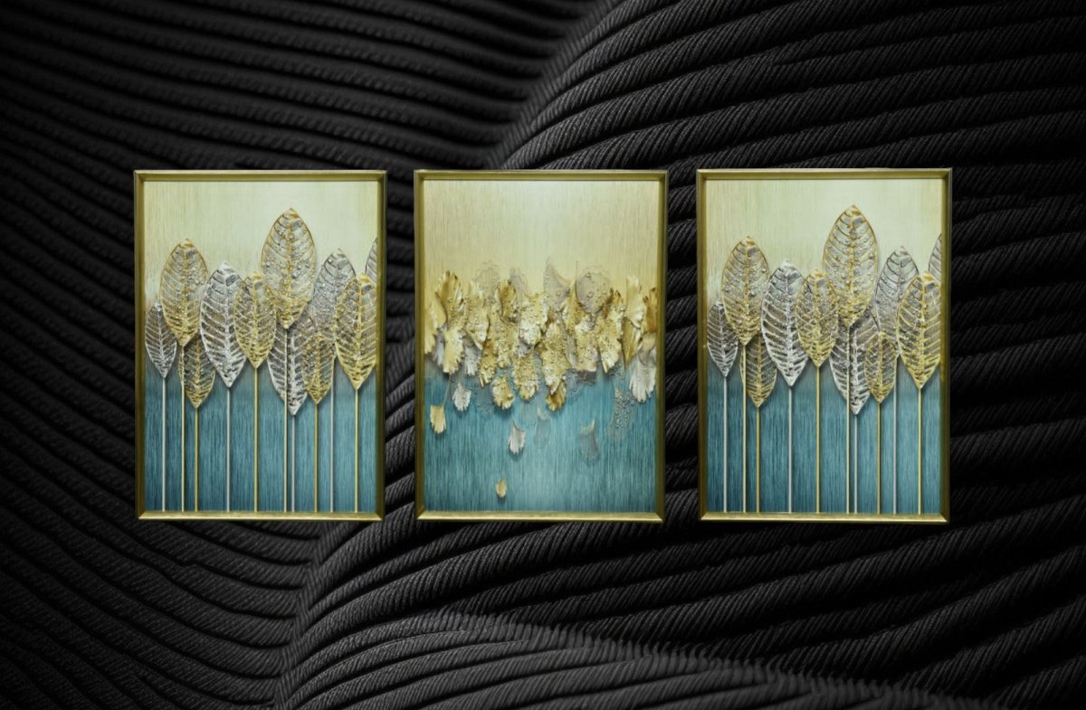 The Moonlight Sonata Crystal Glass Painting Set of 3 (150 x 70 Cm)