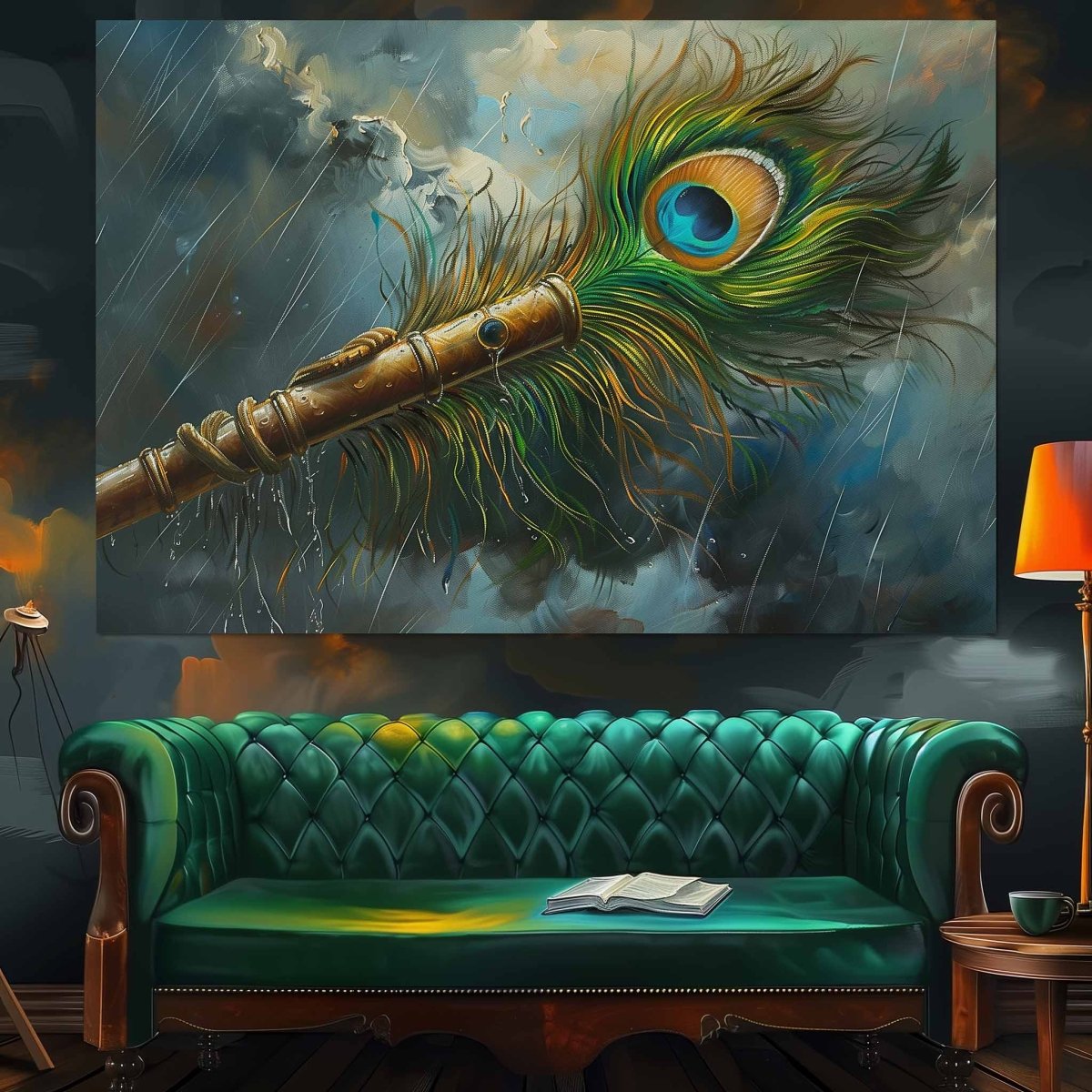 The Plume and Pipe Canvas Wall Painting (36 x 24 Inches)