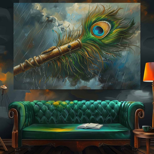 The Plume and Pipe Canvas Wall Painting (36 x 24 Inches)