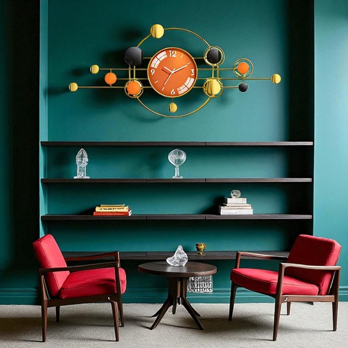 The Retro Atom Wall Clock (40 x 18 Inches)