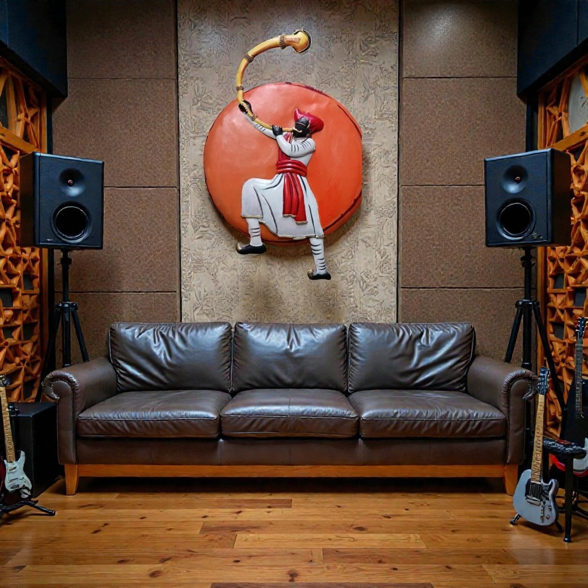 The Royal Proclamation: Traditional Maharashtrian Tutari Player Wall Art (24 x 20 Inches)