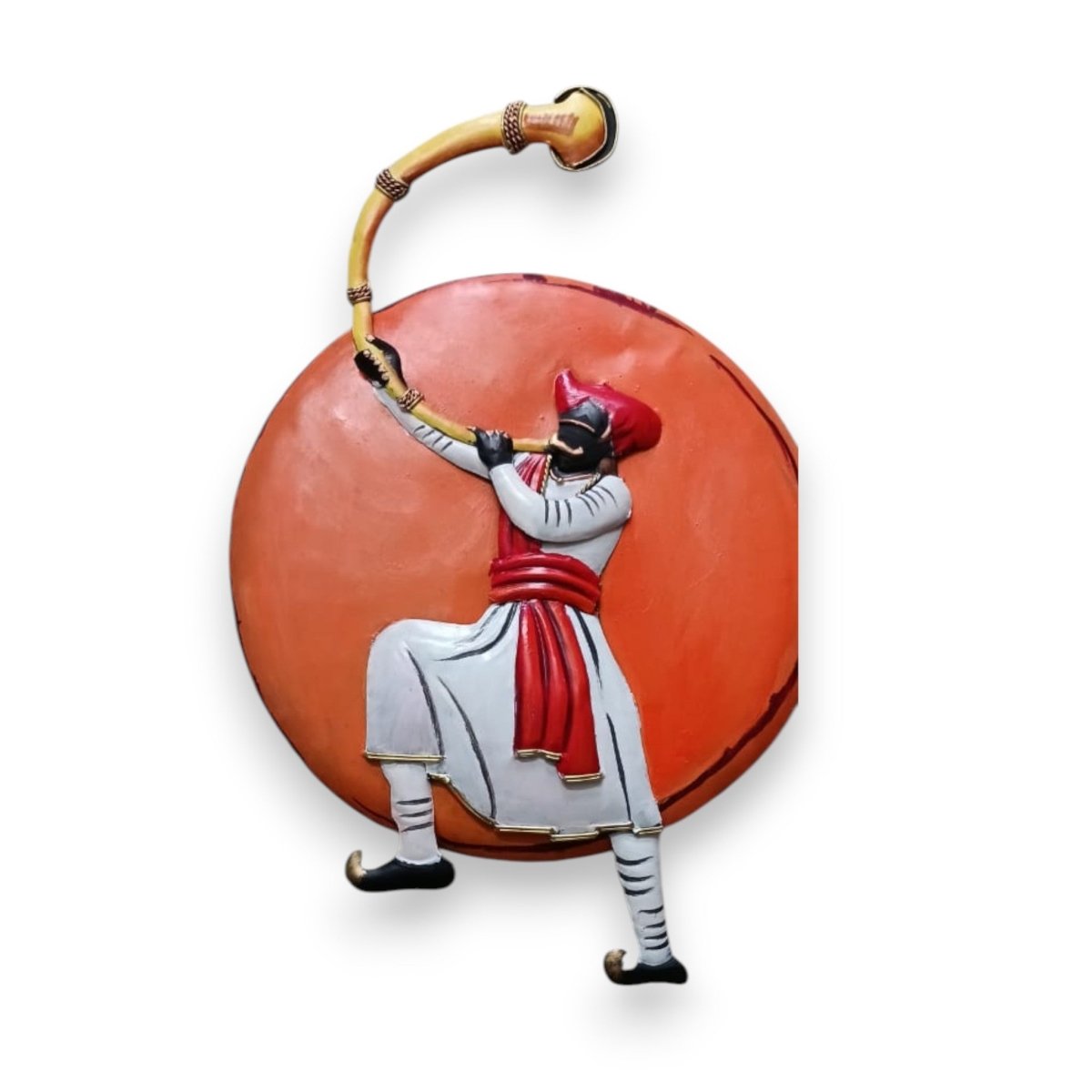 The Royal Proclamation: Traditional Maharashtrian Tutari Player Wall Art (24 x 20 Inches)