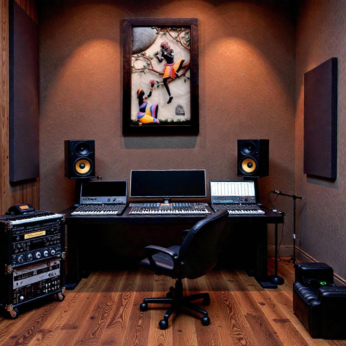 The Sacred Lotus: Premium Ethnic Tree of Life & Krishna Sculpture (24 x 16 Inches)