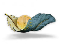 Thumbnail for The Serene Plume Crystal Wall Clock (30 x 14 Inches)