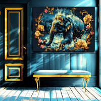 Thumbnail for The Serene Swim of Elephant Canvas Wall Painting (36 x 24 Inches)