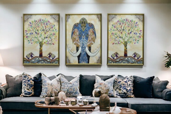The Serene Trio Crystal Glass Painting Set of 3 (150 x 70 Cm)