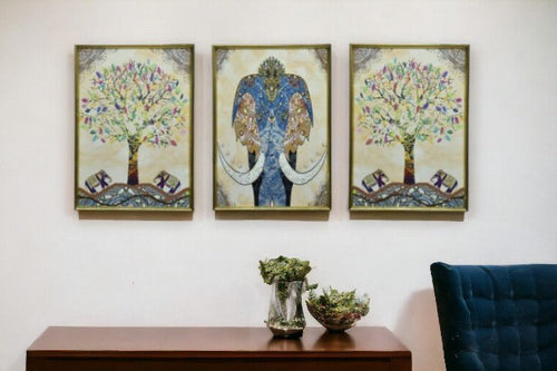 The Serene Trio Crystal Glass Painting Set of 3 (150 x 70 Cm)
