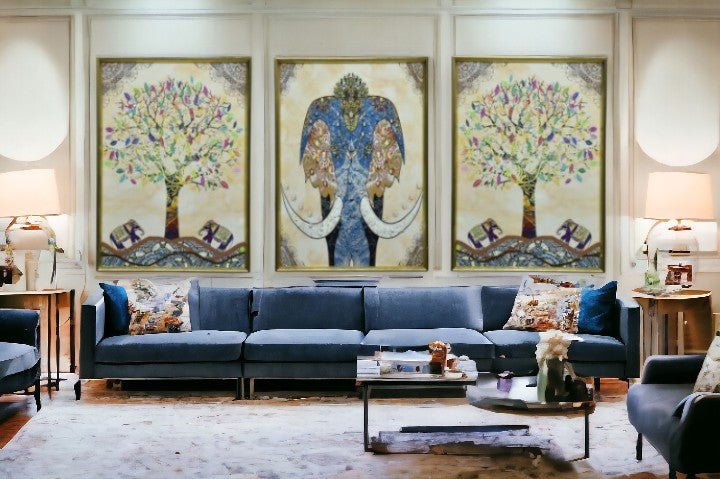 The Serene Trio Crystal Glass Painting Set of 3 (150 x 70 Cm)