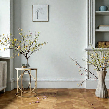 The Snowdrift White Round End Table With Marble Top
