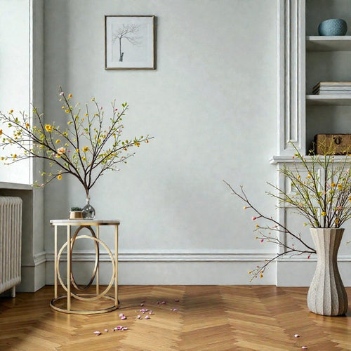 The Snowdrift White Round End Table With Marble Top