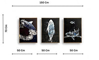 Thumbnail for The Song of the Whales Crystal Glass Painting Set of 3 (150 x 70 Cm)