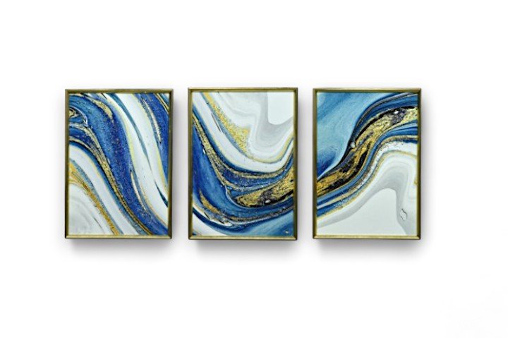 The Sparkling Secrets Crystal Glass Painting Set of 3 (150 x 70 Cm)