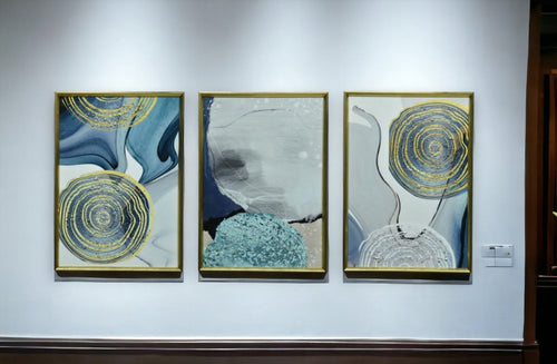 The Spectral Cascade Crystal Glass Painting Set of 3 (150 x 70 Cm)